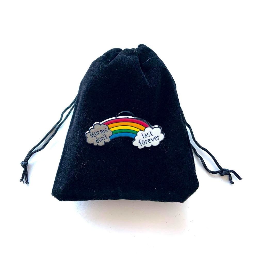 🌈3/$15🌈 “Storms Don’t Last Forever” Cloud/Rainbow Pin for You/Gifts -Healthcare